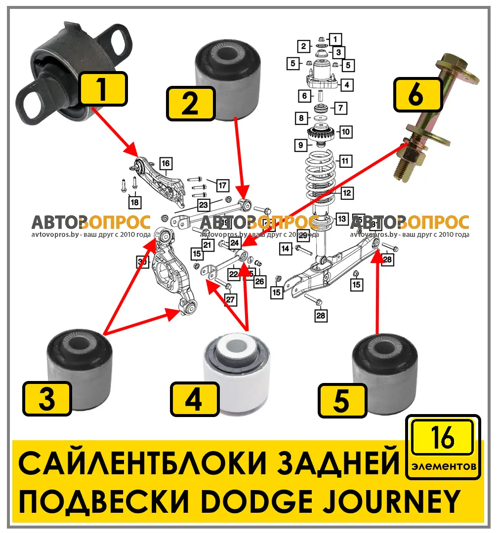 BSH_16STD Комплект сайлентблоков задней подвески. СТАНДАРТ - уровень - купить, цена